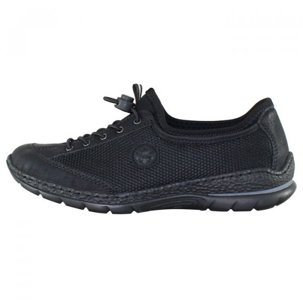 Pantofi dama Rieker N22M6-00-Negru casual piele ecologica cu talpa joasa negru