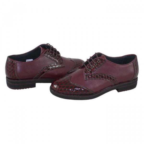 Pantofi dama, Nicolis, 110706-Bordo, casual, piele naturala, cu toc, bordo