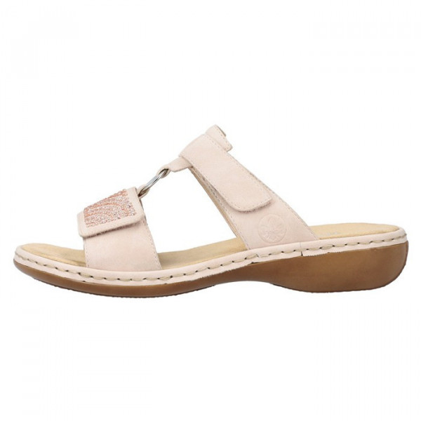 Papuci dama, Rieker, 65980-31-Roz, casual, piele ecologica, cu talpa joasa, roz