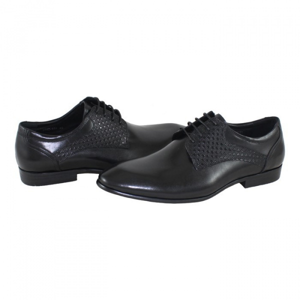 Pantofi barbati, Saccio, A582-11A-Negru, elegant, piele naturala, cu toc, negru