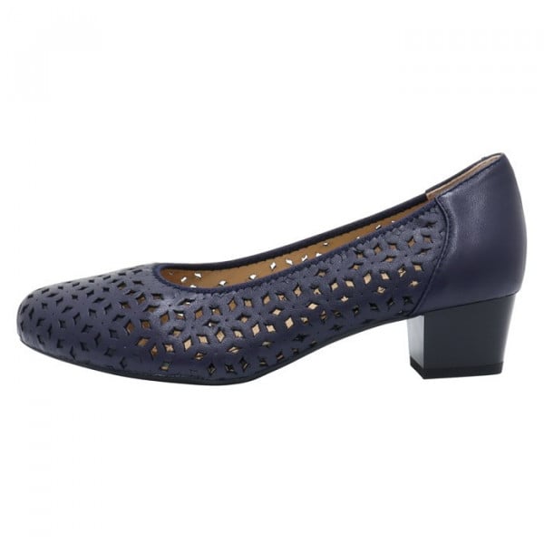 Pantofi dama, Karisma, JIJI20106B-42-N-Albastru-Inchis, casual, piele naturala, cu toc, albastru inchis