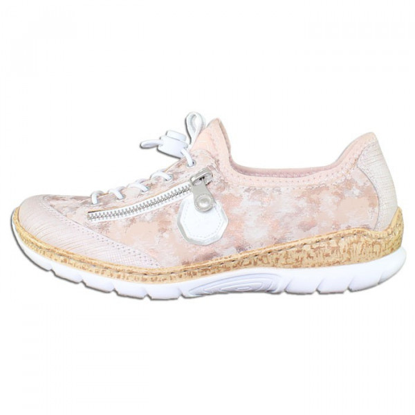Pantofi dama Rieker N4263-30-Roz casual piele ecologica cu talpa joasa roz