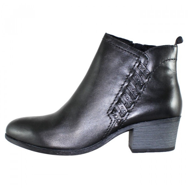 Botine dama, Marco Tozzi, 2-25320-33-002-Negru, casual, piele naturala, cu toc, negru