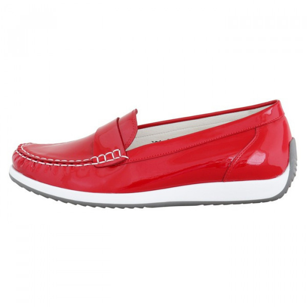 Pantofi dama, Waldlaufer, 901503-115-222-Hadera-Rosu, casual, piele naturala, cu talpa joasa, rosu