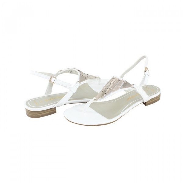 Sandale dama Marco Tozzi 2-28121-24-Alb casual piele ecologica cu toc alb