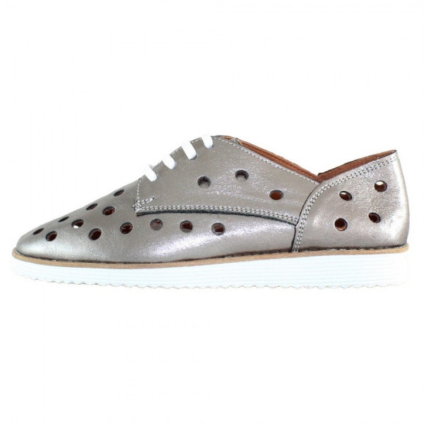 Pantofi dama, Dogati, 1205-Argintiu, casual, piele naturala, cu talpa joasa, argintiu