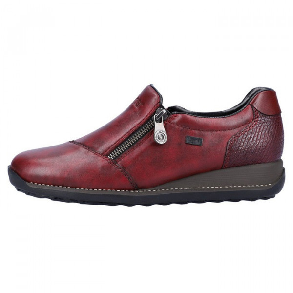 Pantofi dama, Rieker, 44265-35-Bordo, casual, piele naturala, impermeabil, cu talpa joasa, bordo