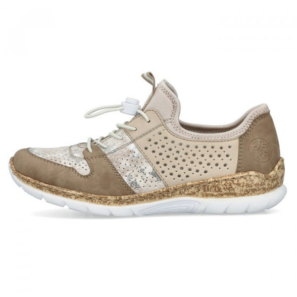Pantofi dama Rieker N4255-60-Bej casual piele ecologica cu talpa joasa bej