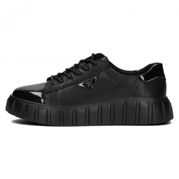 Pantofi dama, Filippo, DP4138-23-BK-Negru, casual, piele naturala, cu talpa joasa, negru