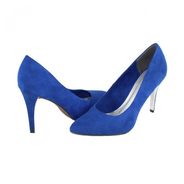 Pantofi dama Marco Tozzi 2-22418-24-Albastru elegant textil cu toc albastru
