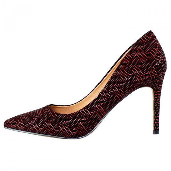 Pantofi dama, Azarey, 459D720-Rosu, elegant, textil, cu toc, rosu