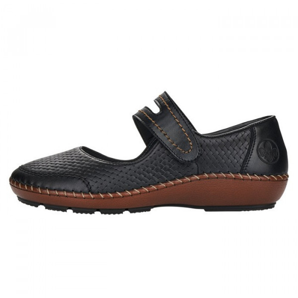 Pantofi dama Rieker 44871-00-Negru casual piele naturala cu talpa joasa negru