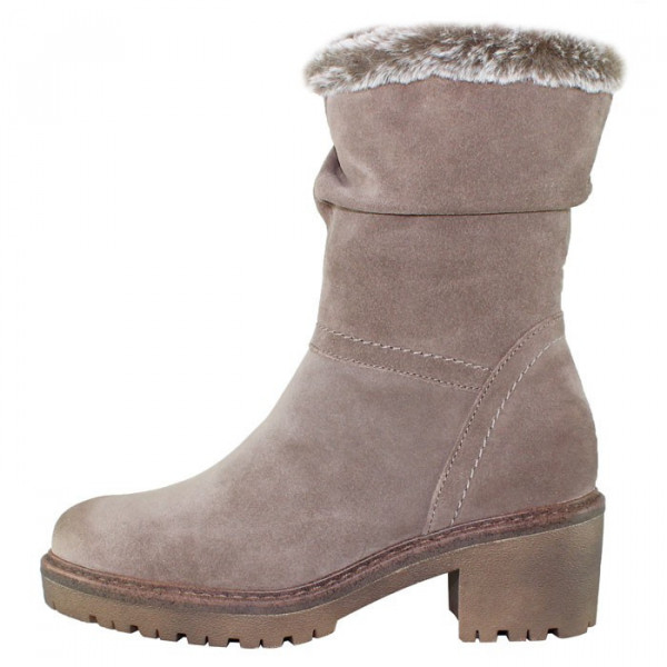 Cizme dama, Marco Tozzi, 2-26499-23-346-Bej, casual, piele intoarsa, scurte, cu toc, bej