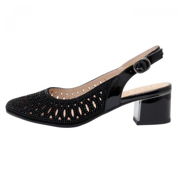 Pantofi dama, Epica, JY1H380-705-081-1100-01-I-Negru, elegant, piele intoarsa, cu toc, negru