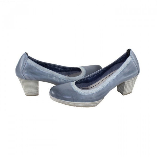 Pantofi dama Marco Tozzi 2-22420-26-812-Albastru casual piele naturala cu toc albastru