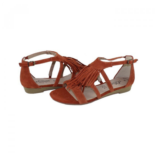 Sandale dama, s.Oliver, 5-28112-26-591-Maro, casual, piele intoarsa, cu talpa joasa, maro