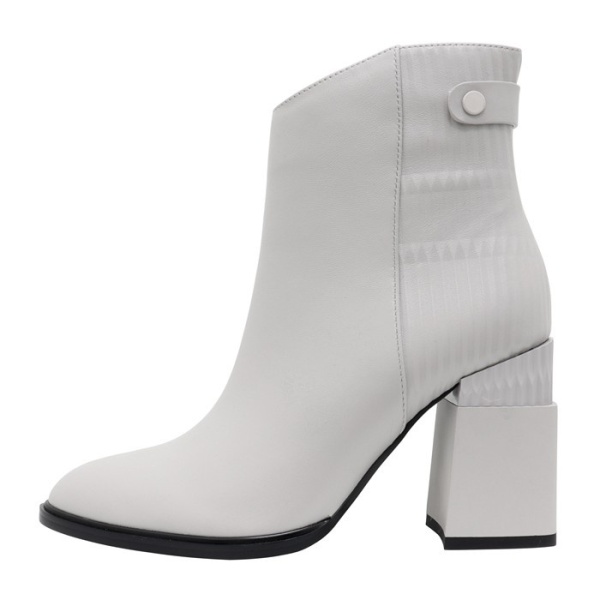 Botine dama, Epica, HMHM50011B-52-N-Gri, elegant, piele naturala, cu toc, gri