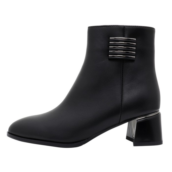 Botine dama, Epica, K3K350033-01-N-Negru, elegant, piele naturala, cu toc, negru