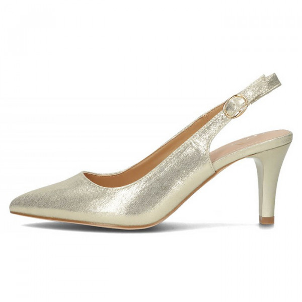 Pantofi dama, Filippo, DP4499-23-GO-Auriu, elegant, textil, cu toc, auriu