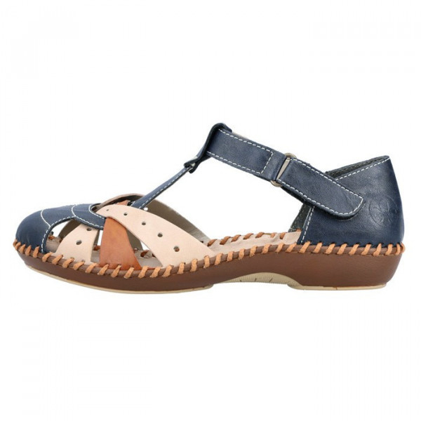 Pantofi dama Rieker M1655-14-Albastru-Inchis casual piele ecologica cu talpa joasa albastru inchis