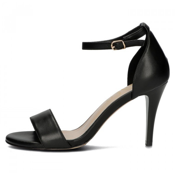 Sandale dama Filippo DS4430-23-BK-Negru elegant piele naturala cu toc negru