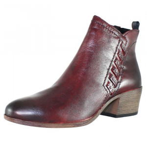 Botine dama Marco Tozzi 2-25320-33-507-Bordo casual piele naturala cu toc bordo