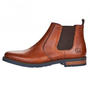 Cizme barbati, Rieker, 34653-22-Maro, casual, piele naturala, scurte, cu toc, maro