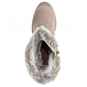 Cizme dama Marco Tozzi 2-26499-23-346-Bej casual piele intoarsa scurte cu toc bej