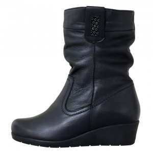 Cizme dama Nicolis 151856-Negru casual piele naturala scurte cu platforma negru