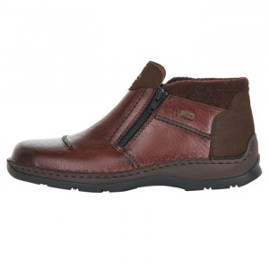 Ghete barbati, Rieker, 05389-25-Maro, casual, piele naturala, impermeabil, imblanite, cu talpa joasa, maro