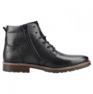 Ghete barbati Rieker 33212-00-Negru casual piele naturala cu toc negru