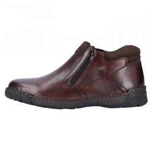 Ghete barbati, Rieker, B0392-25-Maro, casual, piele naturala, impermeabil, imblanite, cu talpa joasa, maro