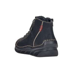 Ghete dama Rieker 55048-00-Negru casual piele ecologica cu talpa joasa negru