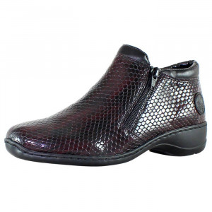 Ghete dama Rieker 58392-35-Bordo casual piele ecologica cu talpa joasa bordo