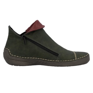 Ghete dama Rieker 72581-54-Verde casual piele ecologica cu talpa joasa verde