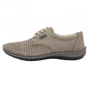 Pantofi barbati, Otter, OT9554-14-2-Gri, casual, piele naturala, perforati, cu talpa joasa, gri
