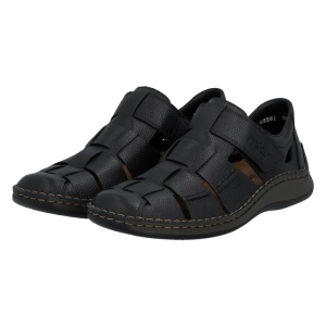 Pantofi barbati Rieker 05281-00-Negru casual piele naturala perforati cu talpa joasa negru