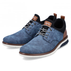 Pantofi barbati Rieker 14450-14-Albastru casual piele ecologica cu talpa joasa albastru