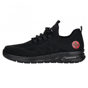 Pantofi barbati, Rieker, B7376-00-Negru, sport, textil, cu talpa joasa, negru