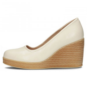 Pantofi dama Filippo DP3521-23-BE-Bej casual piele naturala cu platforma bej