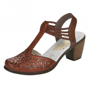 Pantofi dama Rieker 40969-24-Maro casual piele naturala cu toc maro