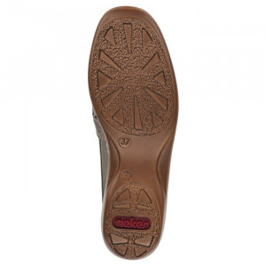 Pantofi dama Rieker 41356-64-Bej casual piele naturala cu talpa joasa bej
