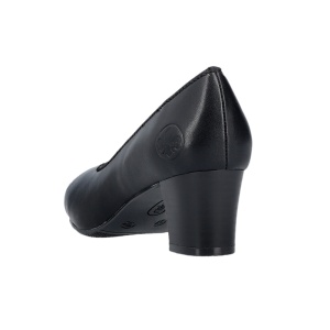 Pantofi dama Rieker 44650-04-Negru casual piele naturala cu toc negru