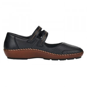 Pantofi dama Rieker 44871-00-Negru casual piele naturala cu talpa joasa negru