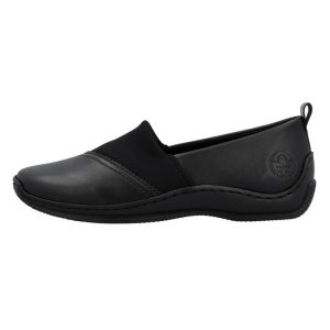 Pantofi dama, Rieker, L1790-00-Negru, casual, piele naturala, cu talpa joasa, negru