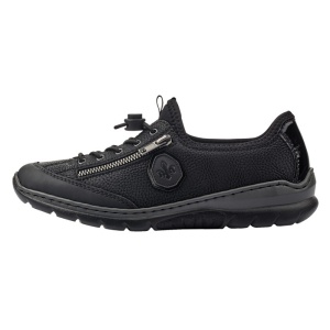 Pantofi dama, Rieker, L3263-00-Negru, casual, piele ecologica, cu talpa joasa, negru