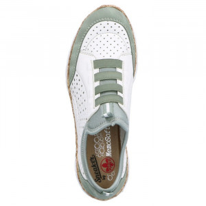 Pantofi dama Rieker N4277-90-Alb casual piele ecologica cu talpa joasa alb