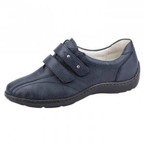 Pantofi dama Waldlaufer 496301-172-002-Henni-Albastru-Inchis casual piele naturala cu talpa joasa albastru inchis
