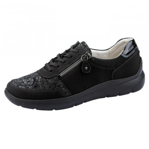 Pantofi dama Waldlaufer 796002-309-001-H-Leonie-Negru casual piele naturala cu talpa joasa negru