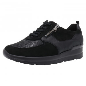 Pantofi dama Waldlaufer 807M01-401-001-M-Sarah-Negru sport piele naturala ortopedici cu talpa joasa negru